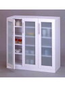 【代引不可】カトレア 食器棚 90-90 ホワイト シンプルで清潔感抜群のホワイト食器棚