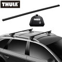 【送料無料】THULE スーリー XV(ルーフレール付き H24/10~H29/5 GP#) ルーフキャリア 2点セット フット710410+スクエアバー7123 ベースキャリア カーキャリア(2)