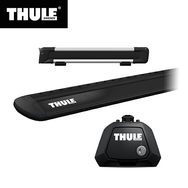 【送料無料】THULE（スーリー） JEEP レネゲード専用ベースキャリア（フット710410+ウイングバー EVO7114B）+スキーキャリア スノーパック7324 ルーフレール付き 2015～