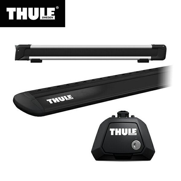 【送料無料】THULE（スーリー） エクストレイル専用ベースキャリア（フット710410 ウイングバー EVO7112B） スキーキャリア スノーパック7326 ルーフレール付き H25/12～ T32