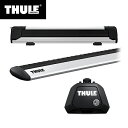 【送料無料】THULE（スーリー） JEEP レネゲード専用ベースキャリア（フット710410+ウイングバー EVO7114）+スキーキャリア スノーパック エクステンダー7325 2015～