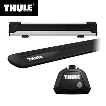 【送料無料※沖縄除く】THULE（スーリー） JEEP レネゲード専用ベースキャリア（フット7104+ウイングバー EVO7114B）+スキーキャリア スノーパック エクステンダー7325 2015〜