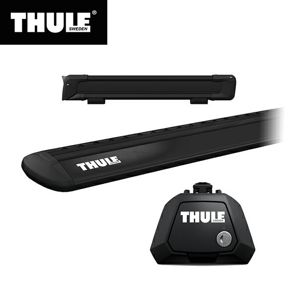 【送料無料】THULE スーリー 150系 ランドクルーザープラド(ルーフレール付き)専用ベースキャリア(フット710410+ウイングバー EVO7113B)+スキーキャリア スノーパック7324B