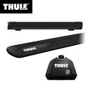 【送料無料】THULE（スーリー） エクストレイル専用ベースキャリア（フット710410+ウイングバー EVO7112B）+スキーキャリア スノーパック7326B ルーフレール付き T32