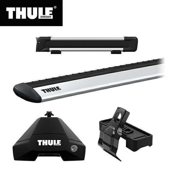 【送料無料】THULE（スーリー） CX-5専用ベースキャリア（フット7105+ウイングバー EVO7114+キット5079）+スキーキャリア スノーパック7324 ルーフレールなし H29/2～ KF#