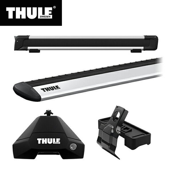 【送料無料】THULE（スーリー） CX-5専用ベースキャリア（フット7105+ウイングバー EVO7114+キット5079）+スキーキャリア スノーパック7326 ルーフレールなし H29/2～ KF#