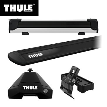 【送料無料※沖縄除く】THULE（スーリー） プリウスα専用ベースキャリア（フット7105+ウイングバー EVO7113B+キット5129）+スキーキャリア スノーパック エクステンダー7325 ZVW40W