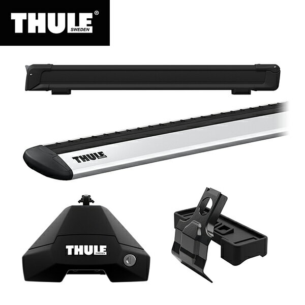 【送料無料】THULE（スーリー） アクセラスポーツ専用ベースキャリア（フット7105+ウイングバー EVO7114+キット5002）+スキーキャリア スノーパック7326B 5ドア H25/11～ BM#