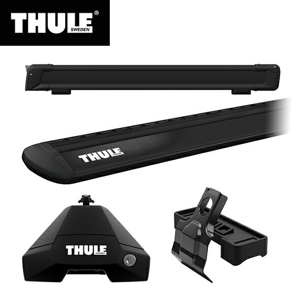 【送料無料】THULE（スーリー） アクセラスポーツ専用ベースキャリア（フット7105+ウイングバー EVO7114B+キット5002）+スキーキャリア スノーパック7326B 5ドア BM#