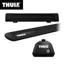 【送料無料】THULE スーリー 150系 ランドクルーザープラド(ルーフレール付き)専用ベースキャリア(フット710410+ウイングバー EVO7113B)+スキーキャリア スノーパック エクステンダー7325B ルーフキャリア カーキャリア ルーフラック スノーボードキャリア