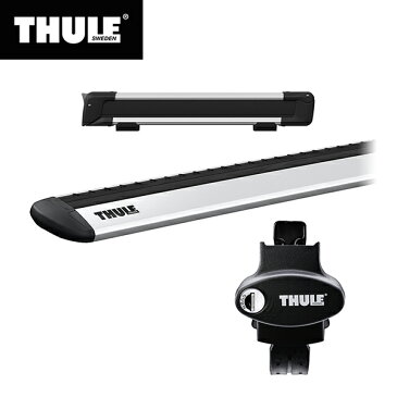 【送料無料※沖縄除く】THULE（スーリー） VW ゴルフ・ヴァリアント専用ベースキャリア（フット775+ウイングバー EVO7112）+スキーキャリア スノーパック7324 ルーフレール付き AUC#