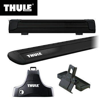 【送料無料※沖縄除く】THULE（スーリー） ハリアー専用ベースキャリア（フット754+ウイングバー EVO7114B+キット1810）+スキーキャリア スノーパック エクステンダー7325B AVU#/ZSU#