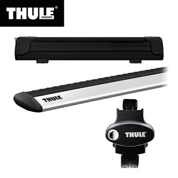 【送料無料※沖縄除く】THULE（スーリー） ランドクルーザー・プラド専用ベースキャリア（フット775+ウイングバー EVO7113）+スキーキャリア エクステンダー7325B ルーフレール付き