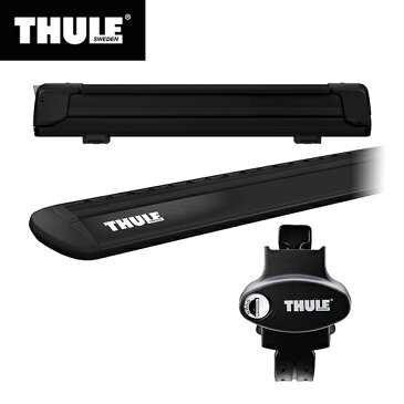 【送料無料※沖縄除く】THULE（スーリー） ランドクルーザー・プラド専用ベースキャリア（フット775+ウイングバー EVO7113B）+スキーキャリア エクステンダー7325B ルーフレール付き