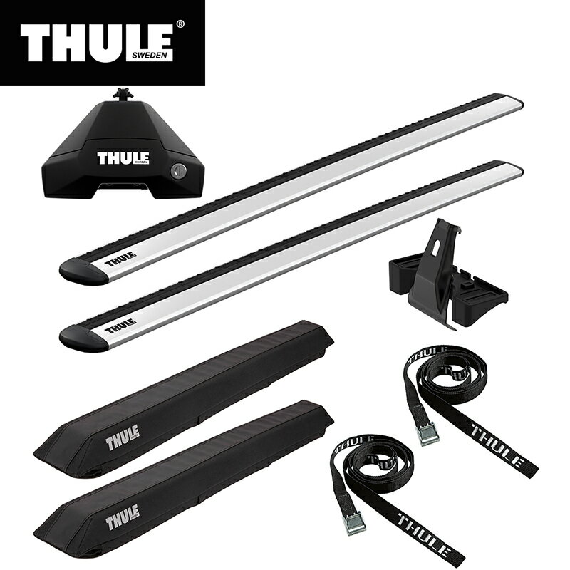 【送料無料】THULE スーリー プリウスα（ZVW40W/41W H23/5～）専用ベースキャリア（フット7105+ウイングバー EVO7113+キット5129）+サーフパッド846+ストラップ523