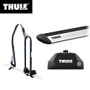 【送料無料】THULE（スーリー） メルセデスベンツ Eクラス ワゴン専用ベースキャリア（フット7106+ウイングバー EVO7112+キット6017）+カヤックキャリア S213