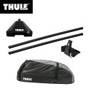 【送料無料】THULE スーリー プリウスα（H23/5～ ZVW40W/41W）専用ベースキャリア（フット7105+スクエアバー7123+キット5129）+ルーフボックス レンジャー90