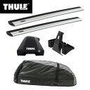 【送料無料】THULE スーリー プリウスα（ZVW40W/41W）専用ベースキャリア（フット7205+ウイングバーエッジ 7215/7214+キット5129）+ルーフボックス レンジャー90