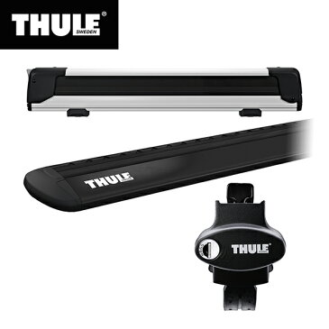 【送料無料※沖縄除く】THULE（スーリー） ランドクルーザー・プラド専用ベースキャリア（フット775+ウイングバー EVO7113B）+スキーキャリア エクステンダー7325 ルーフレール付き