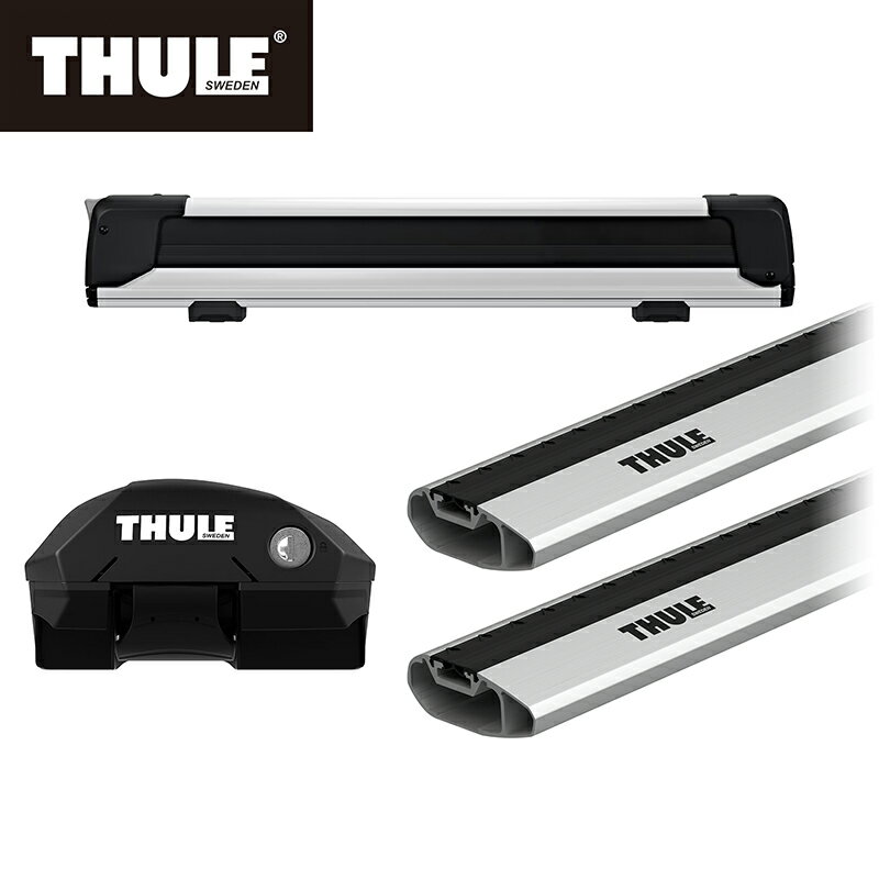 【送料無料】THULE スーリー JEEP レネゲード(ルーフレール付き 2015～) ベースキャリア&スキーキャリアセット フット7204+ウイングバーエッジ7214/7213+スノーパック エクステンダー7325 ルーフキャリア カーキャリア ルーフラック スノーボードキャリア