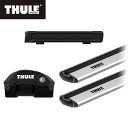 【送料無料】THULE スーリー XV GT系(ルーフレール付き) ベースキャリア スキーキャリアセット フット7204 ウイングバーエッジ7213×2本 スノーパック7324B ルーフキャリア カーキャリア ルーフラック スノーボードキャリア