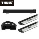 【送料無料】THULE スーリー JEEP レネゲード(ルーフレール付き 2015～) ベースキャリア&スキーキャリアセット フット7204+ウイングバーエッジ7214/7213+スノーパック7326B ルーフキャリア カーキャリア ルーフラック スノーボードキャリア