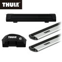 【送料無料】THULE スーリー フォレスター SK(ルーフレール付き) ベースキャリア&スキーキャリア フット7204+ウイングバーエッジ7213/7212+エクステンダー7325B ルーフキャリア カーキャリア ルーフラック スノーボードキャリア