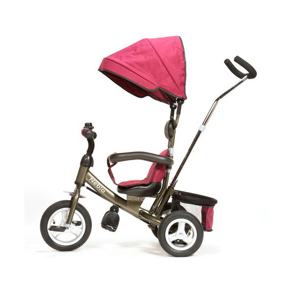【送料無料※沖縄除く】COGOT コゴット ミニ エアー Nebio ネビオ 三輪車/ベビーカー サンシェード 日よけ かじとり エアータイヤ ゴムタイヤ 背もたれ 安全 カゴ付 1歳〜5歳半 レッド【あす楽15時まで】