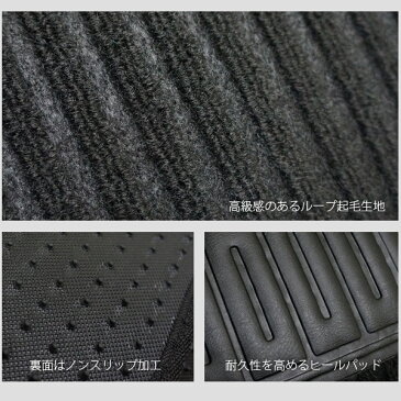 フロアマットストライプライン 軽自動車ベンチシート用フルセット1台分 ヒールパッド付/滑り止めスパイク付き/汎用/6枚構成【あす楽15時まで】