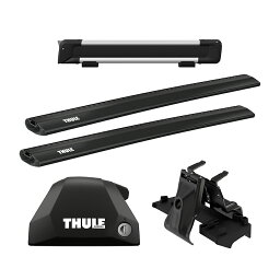 【送料無料】THULE（スーリー） Eクラス ワゴン専用ベースキャリア（フット7206+ウイングバーエッジ 7214B/7213B+キット6017）+スキーキャリア スノーパック7324 S213