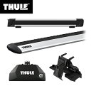 【送料無料】THULE（スーリー） VW パサート ヴァリアント専用ベースキャリア（フット7106+ウイングバー EVO7112+キット6009）+スキーキャリア スノーパック7326 2015～