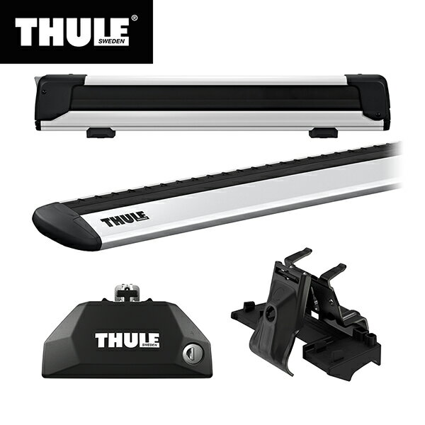 【送料無料】THULE（スーリー） ハスラー専用ベースキャリア（フット7106+ウイングバー EVO7112+キット6030）+スキーキャリア スノーパック エクステンダー7325 MR31