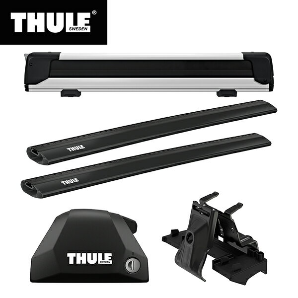 【送料無料】THULE（スーリー） VOLVO XC60専用ベースキャリア（フット7206+ウイングバーエッジ 7213B×2本+キット6028）+スキーキャリア エクステンダー7325 2017～