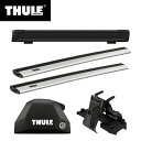 【送料無料】THULE（スーリー） AUDI A6 アバント専用ベースキャリア（フット7206+ウイングバーエッジ 7214×2本+キット6014）+スキーキャリア スノーパック7326B 2012～