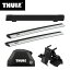 【送料無料】THULE（スーリー） プジョー 3008専用ベースキャリア（フット7206+ウイングバーエッジ 7213×2本+キット6040）+スキーキャリア スノーパック7326B 2017～