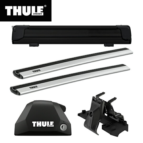 【送料無料】THULE（スーリー） プジョー 5008専用ベースキャリア（フット7206+ウイングバーエッジ 7213×2本+キット6040）+スキーキャリア エクステンダー7325B 2017～