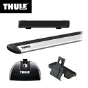 【送料無料※沖縄除く】THULE（スーリー） エクシーガ・クロスオーバー7専用ベースキャリア（フット753+ウイングバー EVO7112+キット4054）+スキーキャリア スノーパック7324B YAM