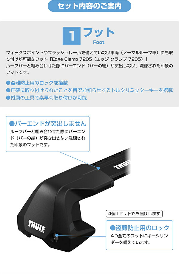 【送料無料】THULE（スーリー） プリウスα専用ベースキャリア（フット7205+ウイングバーエッジ 7215B/7214B+キット5129）+スキーキャリア スノーパック エクステンダー7325B 2