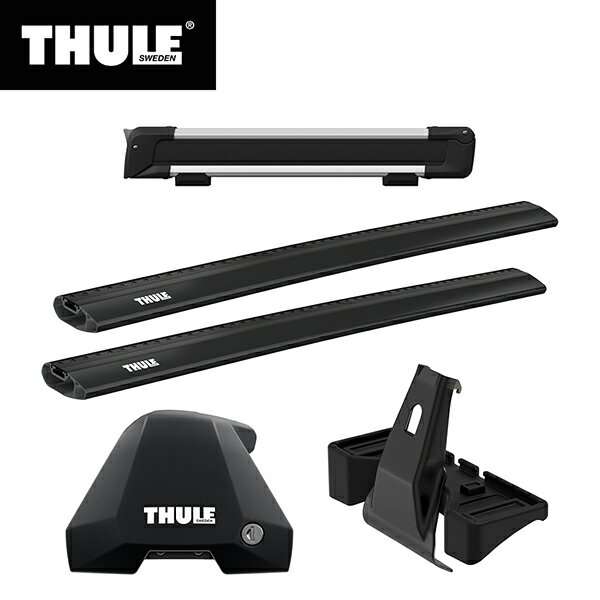 【送料無料】THULE（スーリー） アクセラスポーツ専用ベースキャリア（フット7205+ウイングバーエッジ 7215B×2本+キット5002）+スキーキャリア スノーパック7324 BM#