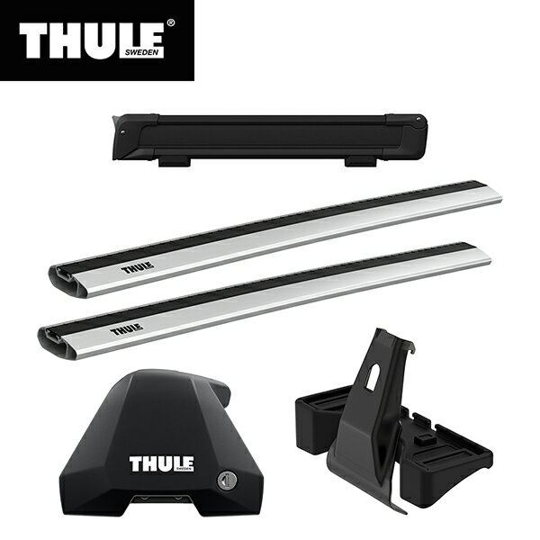 【送料無料】THULE（スーリー） アクセラスポーツ専用ベースキャリア（フット7205+ウイングバーエッジ 7215×2本+キット5002）+スキーキャリア スノーパック7324B 5ドア BM#