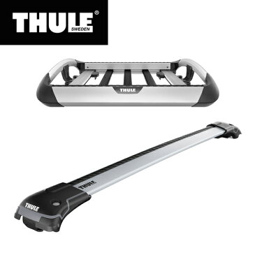 THULE（スーリー） メルセデスベンツ Eクラス ワゴン用ベースキャリア（ウイングバーエッジ9585）+キャリアバスケット トレイル823 S212 ルーフレール付き