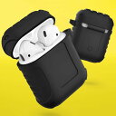 特価品 Apple AirPods 保護ケース アップル ワイヤレスイヤホン エアポッズ用 シリコン製 プロテクトケース 滑りづらい フック(カラビナ)付き 携帯に便利 カバーを装着して充電が可能 (AirPods Pro 不可)(2)