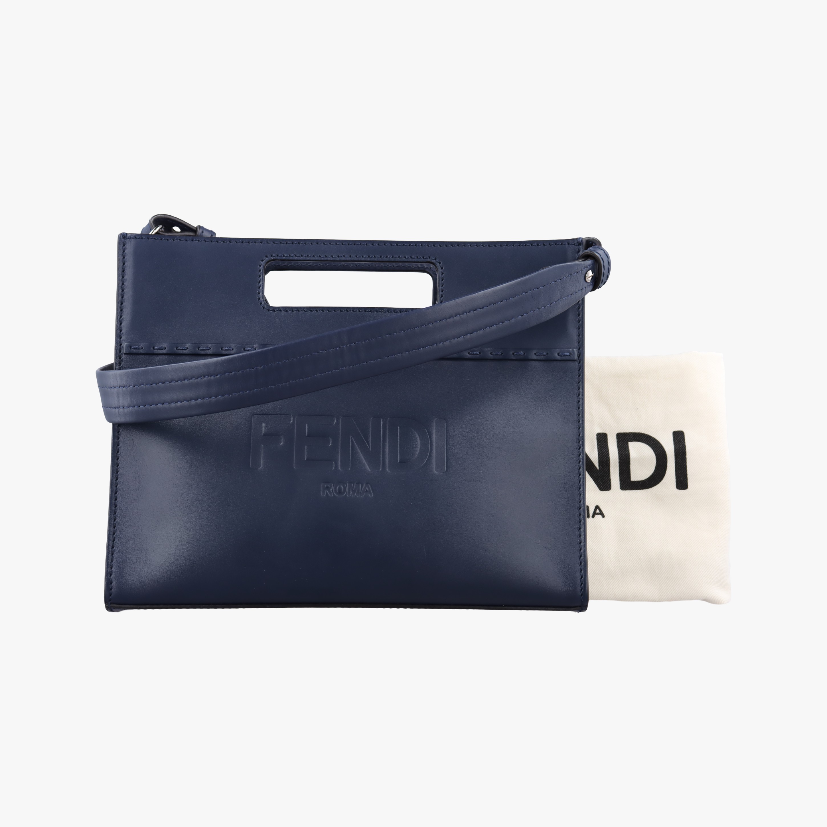 乐天商城 - 【中古】フェンディFendiショッパー ブルー レザー 7VA547 7VA547 AC9L 219-10429