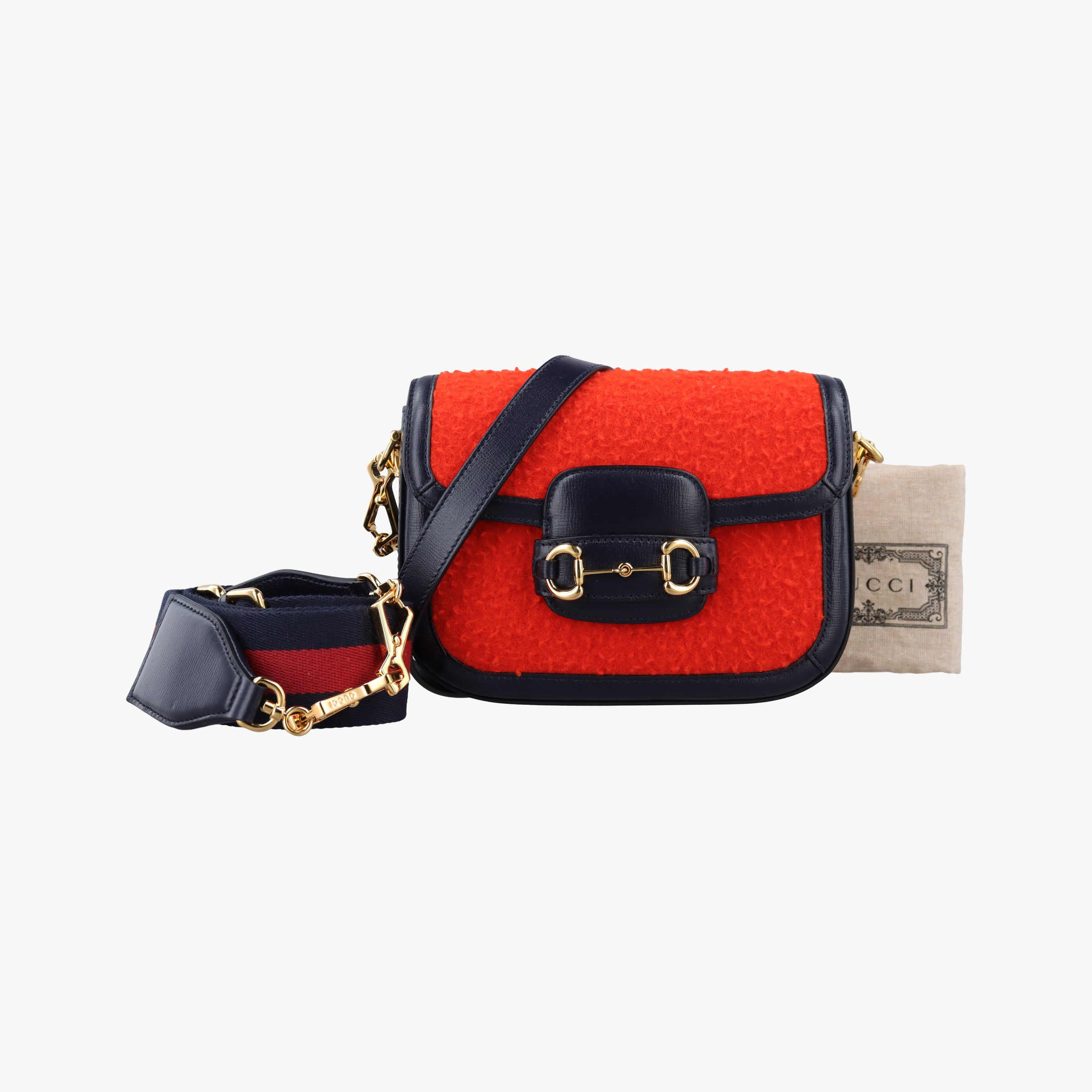 Rakuten - 【中古】グッチGucciホースビット 1955 オレンジ × ネイビー ツイード×レザー 658574 I036424787