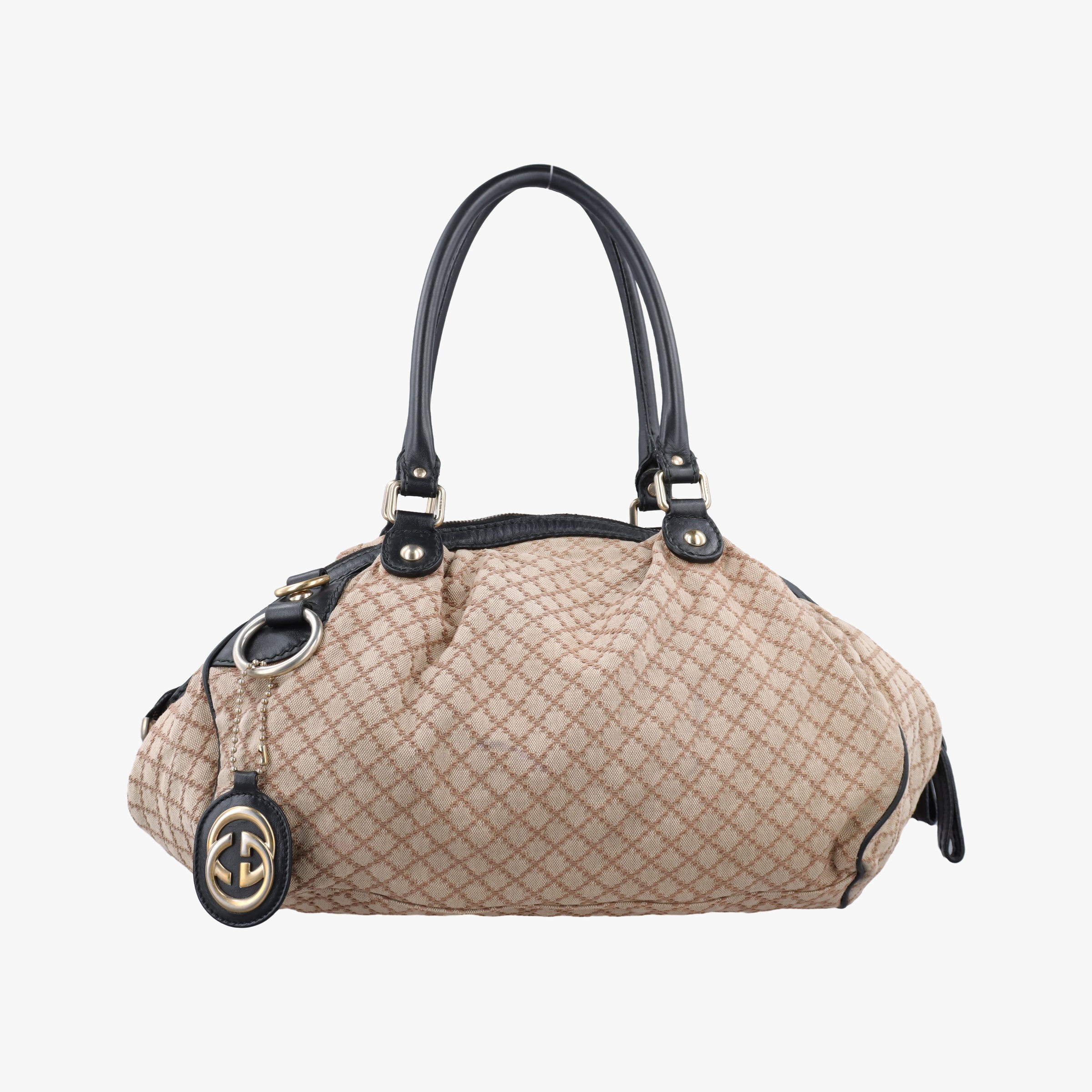 Rakuten - 【中古】グッチGucciスーキーディアマンテ ベージュ×ブラック キャンバス×レザー 223974 製番不明