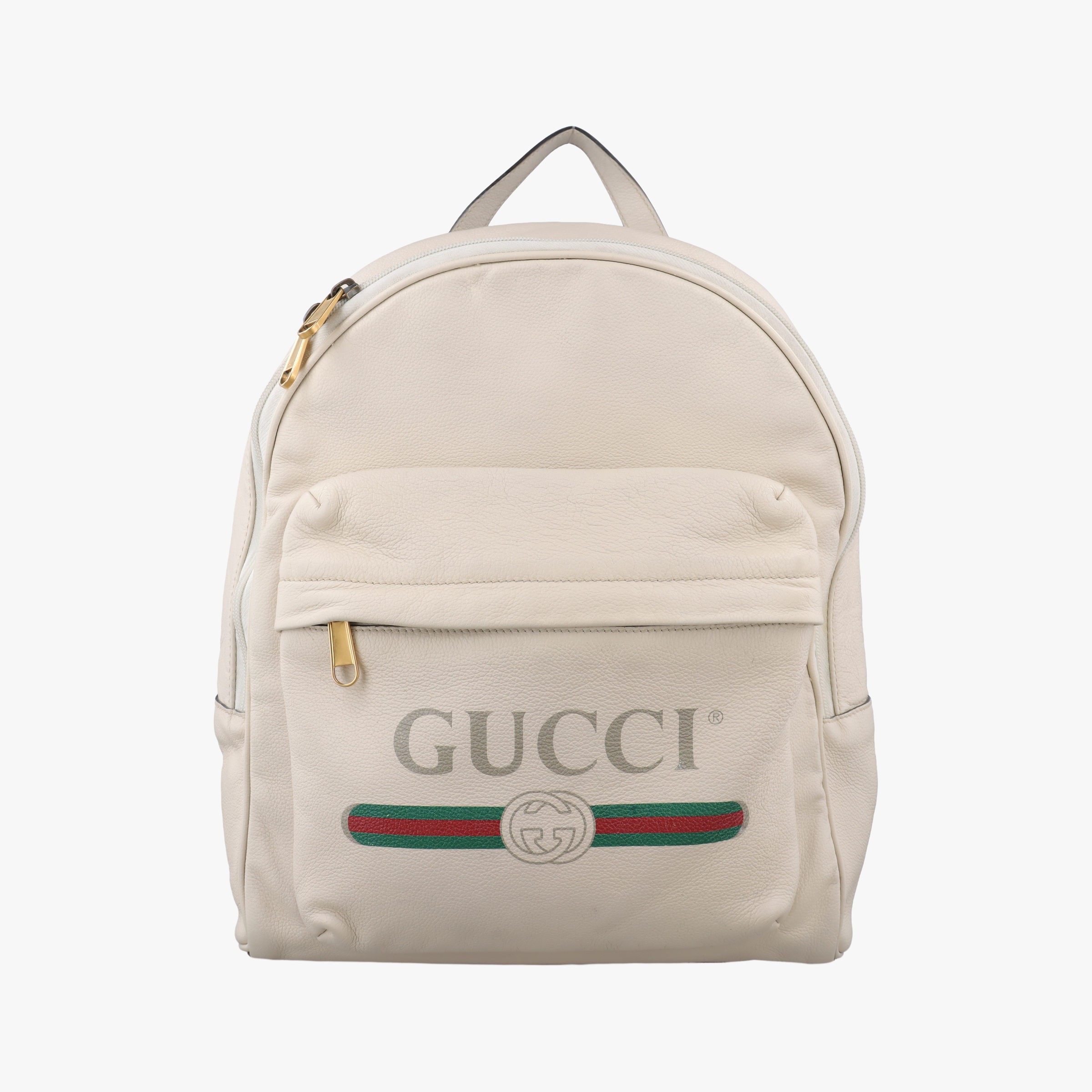 Rakuten - 【中古】グッチGucciGUCCIプリント ホワイト レザー 547834 I027231383