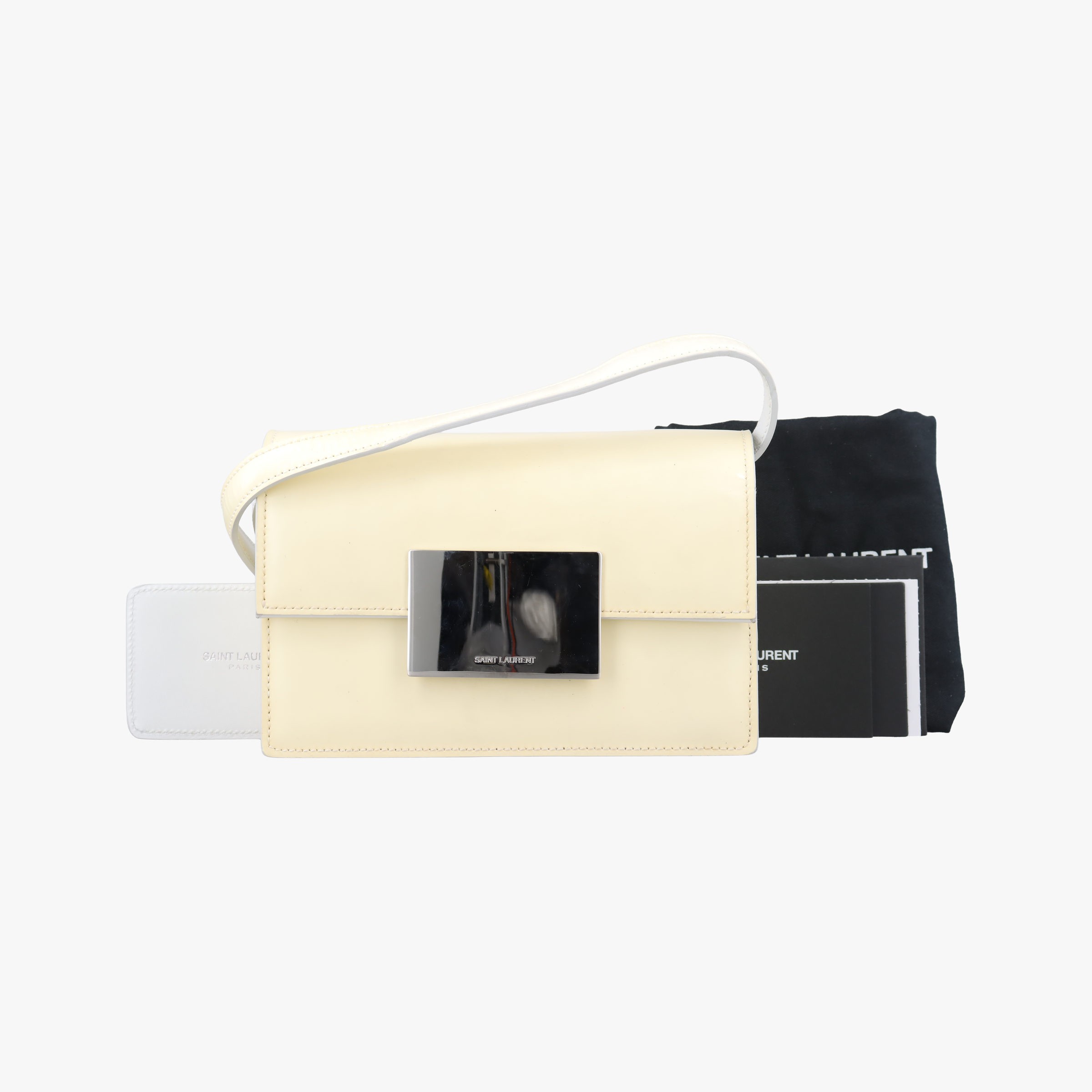 Yves Saint Laurent - 【中古】イヴサンローランYves Saint Laurentルルバニー ベージュ x ホワイト レザー 367071 ARS367071.0914