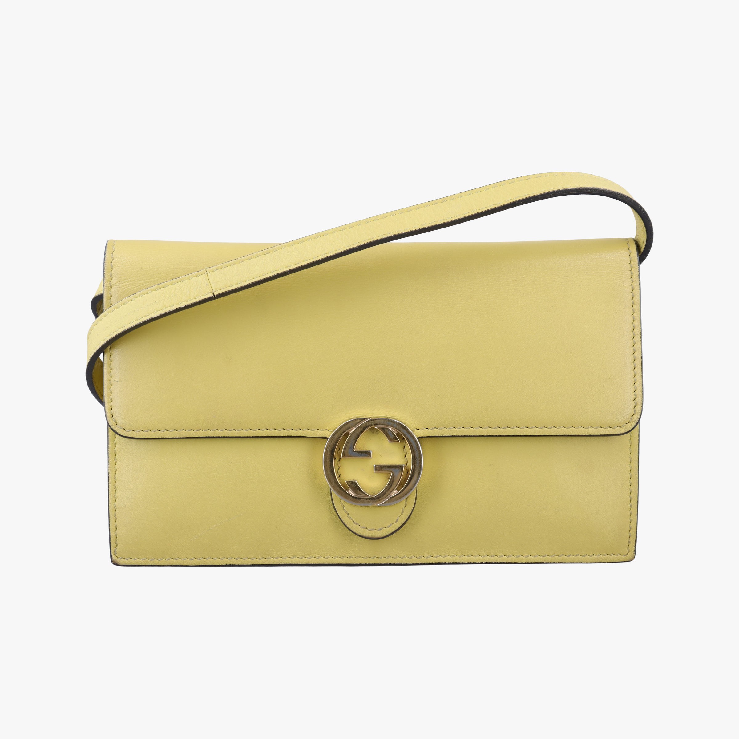 乐天商城 - 【中古】グッチGucciインターロッキングG イエロー レザー 369664