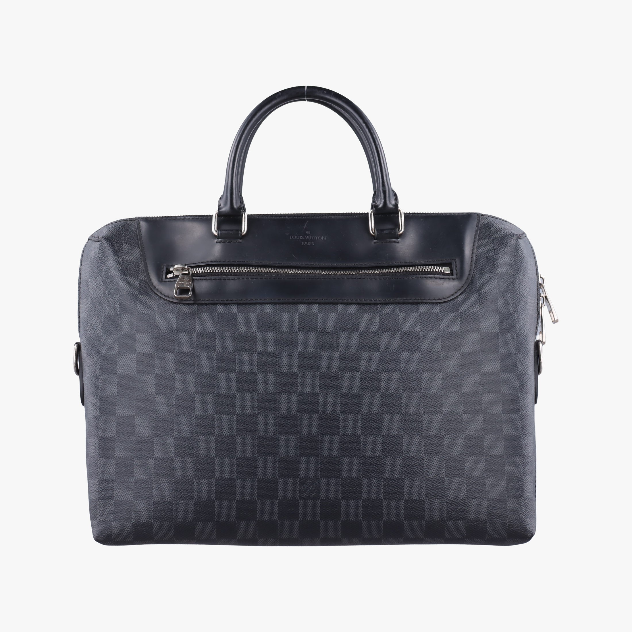 Rakuten - 【中古】ルイヴィトンLouis Vuittonポルトドキュマンジュール PDJ NM ブラック×ネイビー ダミエ コバルト N48260 CA4185