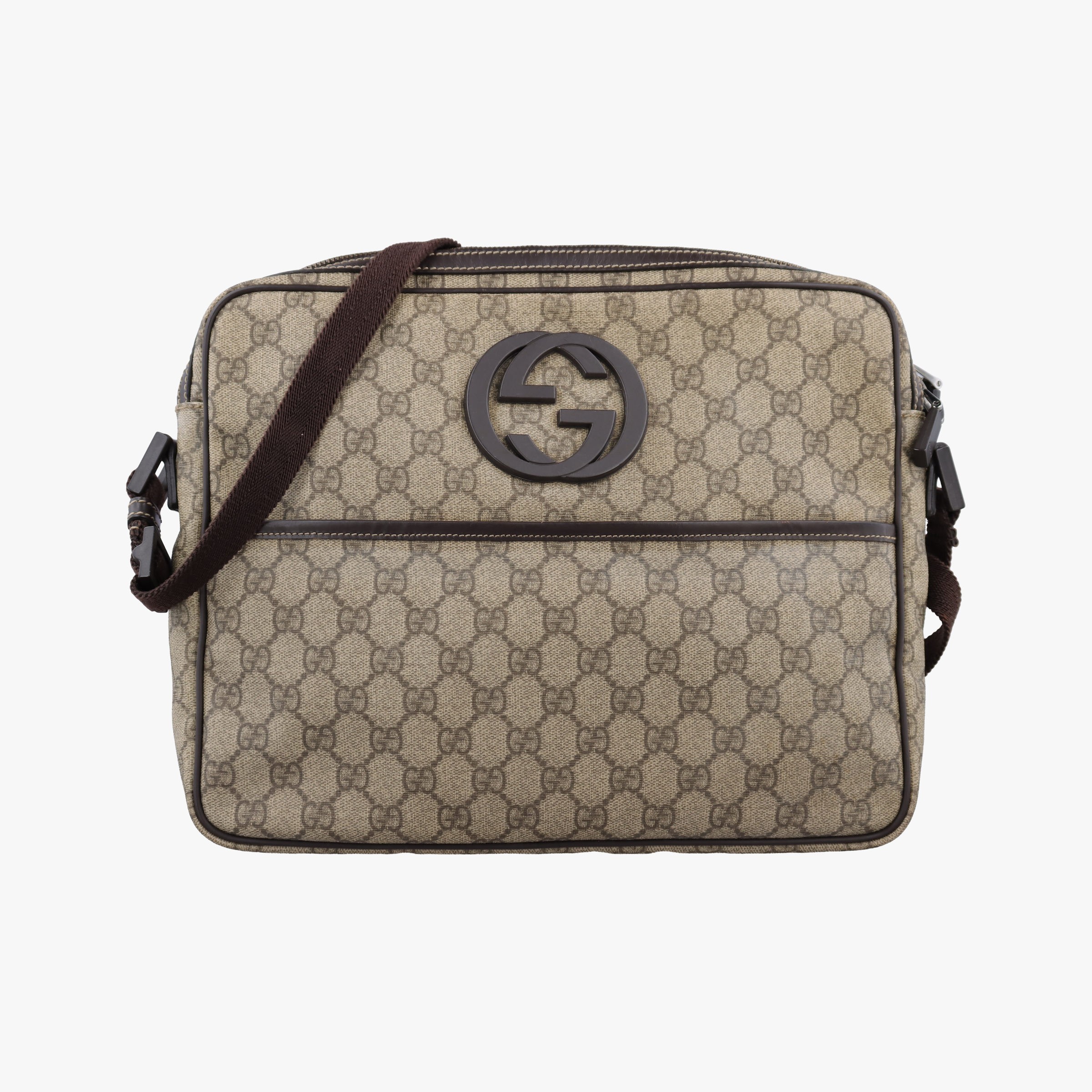 Rakuten - 【中古】グッチGucciGGスプリーム メッセンジャー ブラウン レザー×キャンバス 201852 E7611518